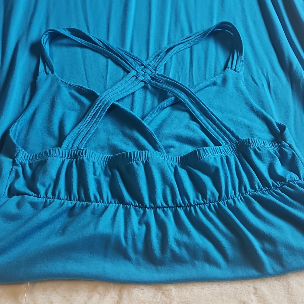 2/$10 Bright blue Cotton Maxi Dress - Picture 5 of 6